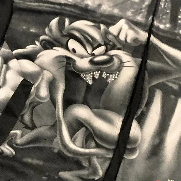 Lot 29 taz front print full zip track‎ jacket studs Vtg y2k - Picture 2 of 8